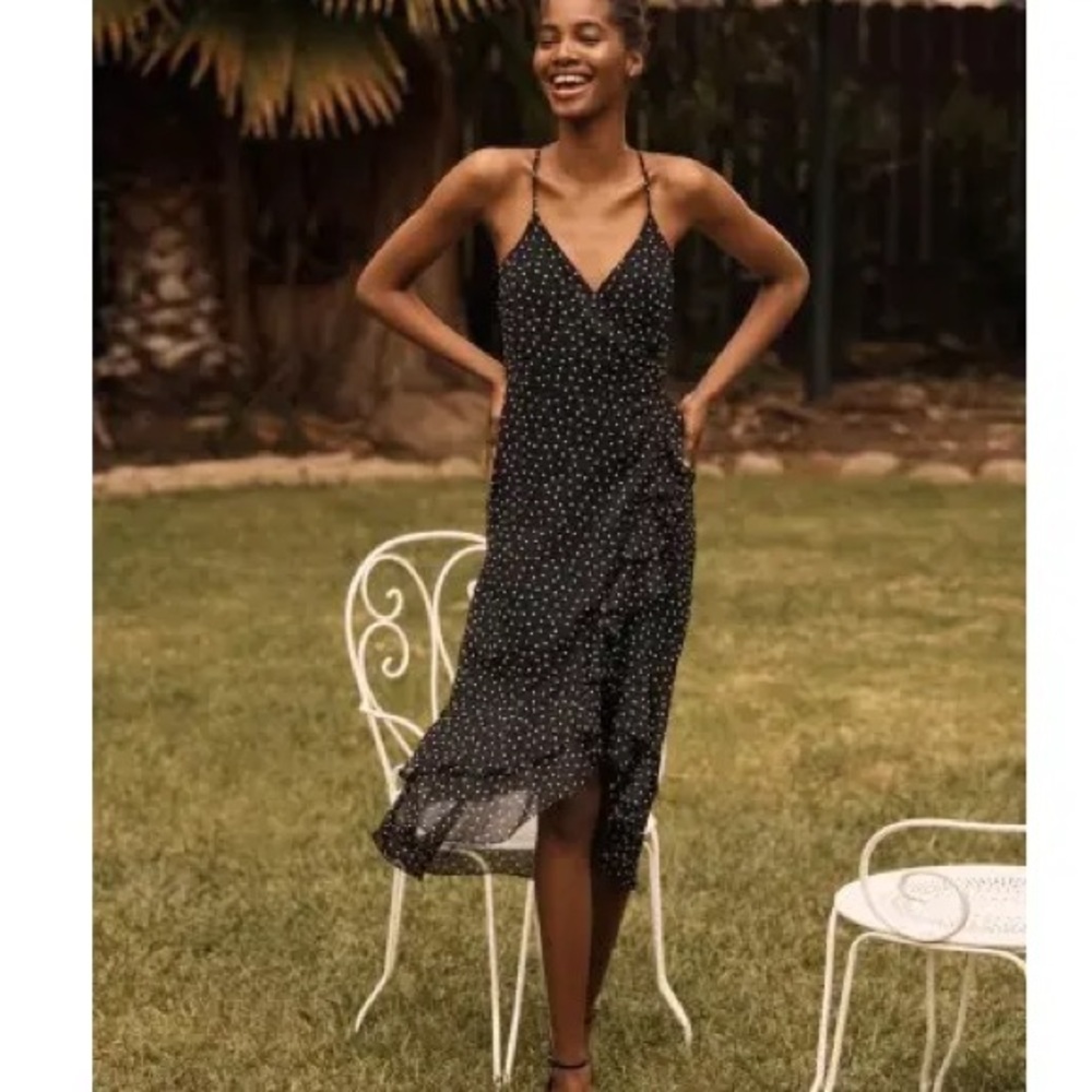 Abercrombie & Fitch Now and Forever Ruffle Hem MIDI Dress